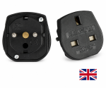 DINIC Stromadapter England UK Typ G auf CEE 7/7, schwarz