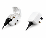 DINIC Netzadater C7, Stromadapter EU auf England UK, verschraubt, 3A, ECP-WH-R-3A, weiß