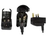 DINIC Netzadapter, Stromadapter CEE 7/3 auf UK Typ G, verschraubt, SCP3-BK-R