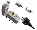 DINIC Netzadapter, Stromadapter CEE 7/3 auf UK Typ G, verschraubt, SCP3-WH-R - weiß