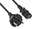 DINIC Netzkabel Europa CEE 7/17 auf C17, 1mm², Konturenstecker, VDE, 2m
