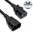 DINIC Kaltgerätekabel C13 auf C14, VDE/UL/CCC/KTL/SAA/PSE, 1mm² schwarz, 5m