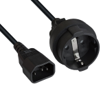 DINIC Netz Adapter Kabel C14 auf Schutzkontaktbuchse