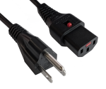DINIC IEC Lock Netzkabel Amerika USA Typ B auf C13 locking, mit Verriegelung, schwarz, 2m