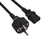 DINIC Netzkabel Schutzkontaktstecker gerade auf C13, schwarz, 1.80m