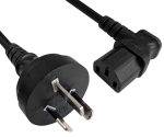 DINIC Netzkabel Australien Typ I auf C13 gewinkelt, 0,75mm², SAA, 1.80m