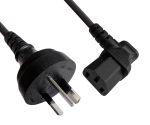 DINIC Netzkabel China Typ I 3pin auf C13 90°gewinkelt, 0,75mm², CCC, schwarz, 1,80m