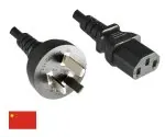DINIC Netzkabel Stromkabel China Typ I auf C13, CCC, schwarz