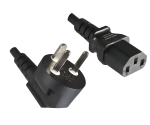DINIC Stromkabel Netzkabel für Dänemark auf C13, VDE, DEMKO, schwarz, 1m