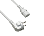DINIC Netzkabel Europa CEE 7/7 90° auf C13, 0,75 mm², VDE, grau, Länge 1,80m
