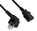 DINIC Netzkabel Israel Typ H auf C13, 0,75mm², 1,8m ISR 3pin Typ H/IEC 60320-C13, SII, schwarz