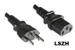 DINIC Netzkabel Schweiz LSZH Typ J auf C13, 1mm², SEV, schwarz, 2m
