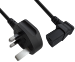 DINIC Netzkabel England UK Typ G 10A auf C13 90° unten, ASTA/SASO/HK/SM, 1.80m