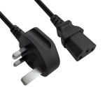 DINIC Netzkabel halogenfrei England UK Typ G 10A auf C13, LSZH, ASTA, 1.80m