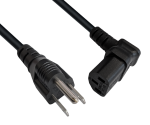 DINIC Netzkabel Amerika USA Typ B auf C13 oben/unten gewinkelt, schwarz, 1,8m