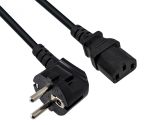 DINIC Kaltgerätekabel, Netzkabel Schutzkontaktstecker auf C13, VDE, 0,75mm², schwarz, 0,50m