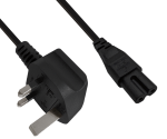DINIC Netzkabel England UK Typ G 3A auf C7, BSI Kitemark, 1,80m