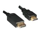 DINIC DisplayPort auf HDMI Kabel, DP 20pol auf HDMI Stecker, Auflösung max. 1920x1080p bei 60Hz, schwarz, 1,00m, DINIC Polybag