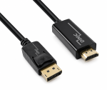 DINIC DisplayPort auf HDMI Kabel, DP 20pol auf HDMI Stecker, schwarz, 2,00m