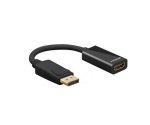 DINIC Adapter DisplayPort 1.4 St. auf HDMI Typ A Bu., PB DP 1.4 auf HDMI, 4K*2K@60Hz, 3D, schwarz, 0,1m