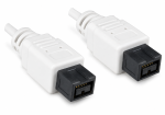 DINIC FireWire 800 Kabel 9 polig Stecker auf Stecker, Anschlusskabel IEEE 1394b, weiß