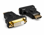 DINIC HDMI Adapter Typ A 19pol Stecker auf DVI Buchse, vergoldete Kontakte, schwarz