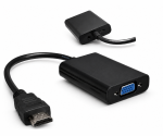 DINIC HDMI Adapter Typ A 19pol Stecker - VGA Buchse, PB DINIC, mit Audio-Buchse, schwarz