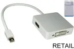 DINIC Adapter Mini DisplayPort auf HDMI, DVI und DisplayPort