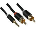 DINIC Audio-Kabel 3,5mm St. auf 2x Cinch St., Monaco Range, schwarz