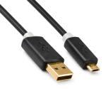 DINIC HQ Micro USB Kabel A St. auf micro B Stecker, Monaco Range, schwarz