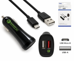DINIC USB KFZ Q3 Charger, Ladeadapter+microUSB Kabel, 1m