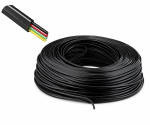 DINIC Telefon-Flachbandkabel, 4-adrig, AWG 30, schwarz, 100m