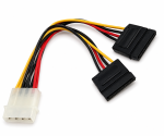 DINIC Y-Stromkabel intern 5,25 auf S-ATA, 0,15m 1x 5,25 auf 2x S-ATA