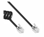 DINIC TelefonhöDINIC Telefonhörer-Spiralkabel, 2m, Box RJ10 4P4C Modularstecker auf Stecker, schwarz, 2mrer-Spiralkabel, 2m, Box RJ10 4P4C Modularstecker auf Stecker, schwarz, 2m