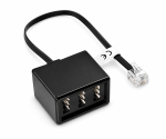DINIC TAE Verteiler 3x TAE N/F/F Buchse auf RJ11/RJ45 Stecker (6P4C), schwarz, DINIC Box, 0,20m