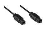 Toslink Kabel 2mm , 3m Kunststoffstecker, schwarz, 3m