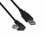 DINIC USB 2.0 Kabel A auf B St. rechts abgewinkelt, AWG 28/24, schwarz, 0,5m