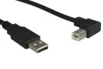 DINIC USB 2.0 Kabel A auf B St. links abgewinkelt, 1m AWG 28/24, schwarz