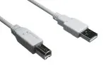 DINIC USB 2.0 Kabel A Stecker auf B Stecker, 28 AWG / 2C, 26 AWG / 2C, grau