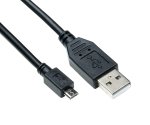 DINIC USB Kabel Micro B Stecker auf USB A Stecker, schwarz, DINIC Polybag, 0,5m