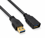 DINIC USB 3.0 Verlängerung A Stecker/Buchse, 3P AWG 28/1P AWG 24, schwarz, 2m