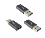 DINIC Adapter, USB A Stecker auf USB C Buchse, 3 Stück Alu, space grey