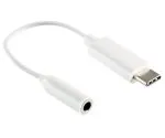 DINIC USB-C Adapter auf 3,5mm Audio (digital), weiß, PB mit Chipsatz, weiß, DINIC Polybag
