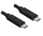 DINIC USB 3.2 Kabel Typ C-C Stecker, schwarz, 0.5m, unterstützt 100W (20V/5A) Aufladung, Polybag