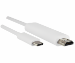 DINIC USB 3.2 Typ C auf HDMI, 4K2K@60Hz, HDR, HDCP, PS176, weiß,1m