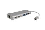 USB 3.1 Typ C 2-Port HUB, RJ45, HDMI SD Card-Reader, USB C Ladeanschluss