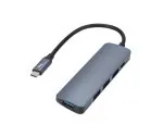 DINIC USB Typ C Adapter USB A 4-Port HUB+PD, PB 4x USB 3.0 + Typ C Ladebuchse, DINIC Polybag