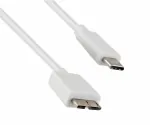 DINIC Kabel USB 3.2 Typ C St./USB 3.0 micro B St., weiß, DINIC Box mit Euroloch, 1m