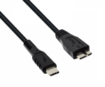 Kabel USB C auf USB 3.0 micro B, schwarz, DINIC Polybag, 1m