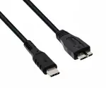 Kabel USB C auf USB 3.0 micro B, schwarz, DINIC Polybag, 1m